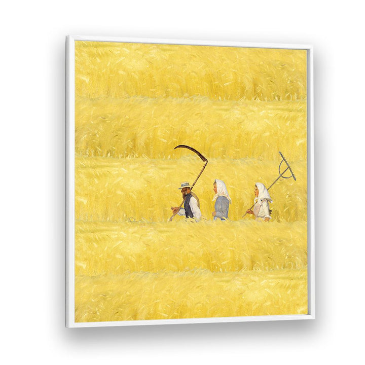 HARVESTERS IN GOLDEN FIELD