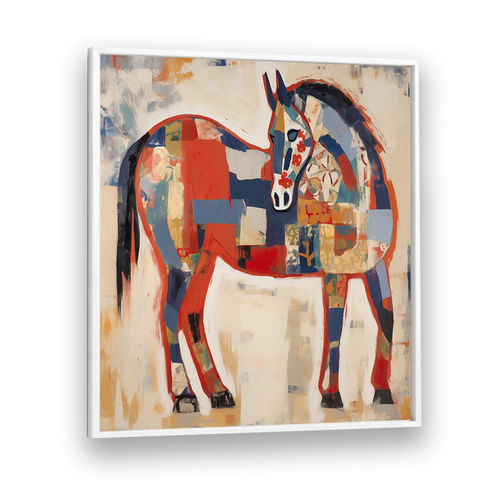 HORSE IN PATCHWORK , ANIMAL PAINTINGS