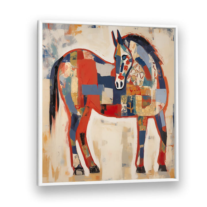 HORSE IN PATCHWORK , ANIMAL PAINTINGS