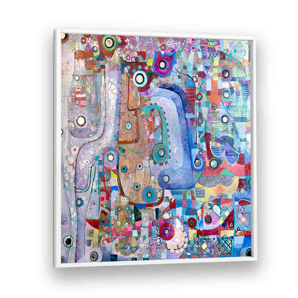 INDIGO MIRROR , ABSTRACT PAINTINGS gallery-quality indigo abstract canvas with layered brushwork, subtle texture and luminous reflective tones