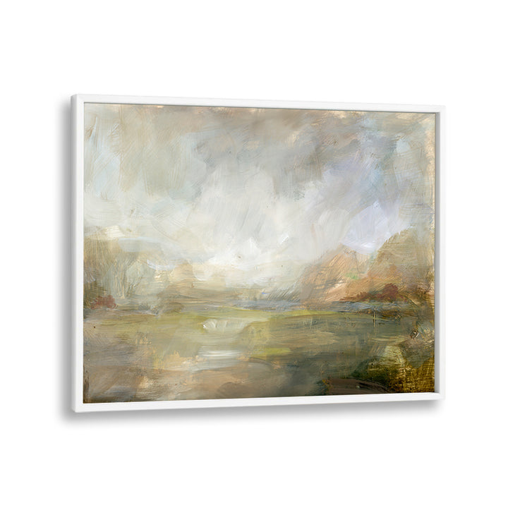 Serene Misty Morning Vista, landscape paintings showcasing tranquil light and fog, perfect for your living space.