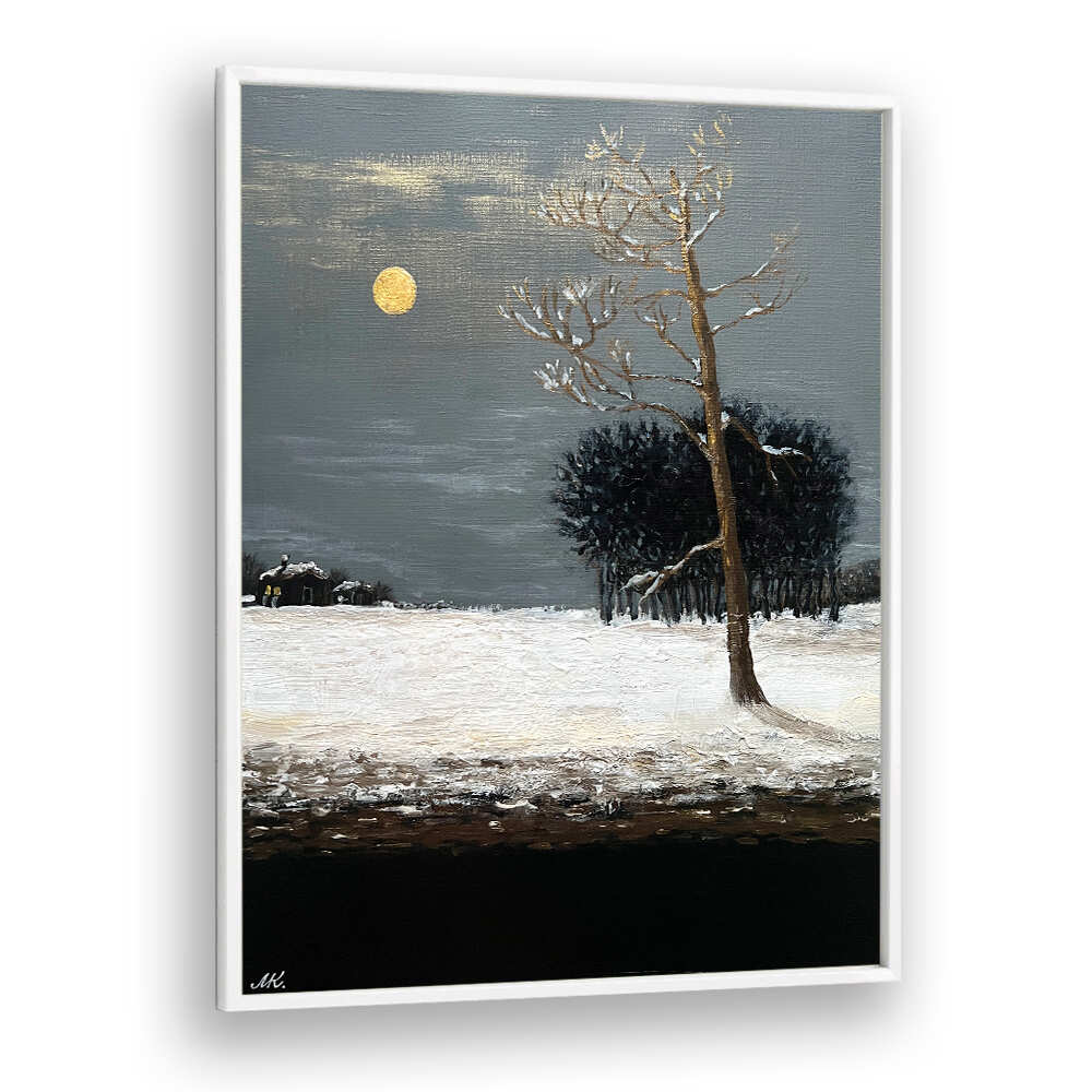 ON THE OUTSKIRTS OF A SNOWY EVENING FOREST