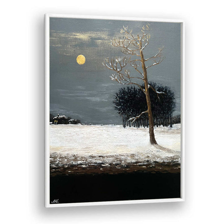 ON THE OUTSKIRTS OF A SNOWY EVENING FOREST