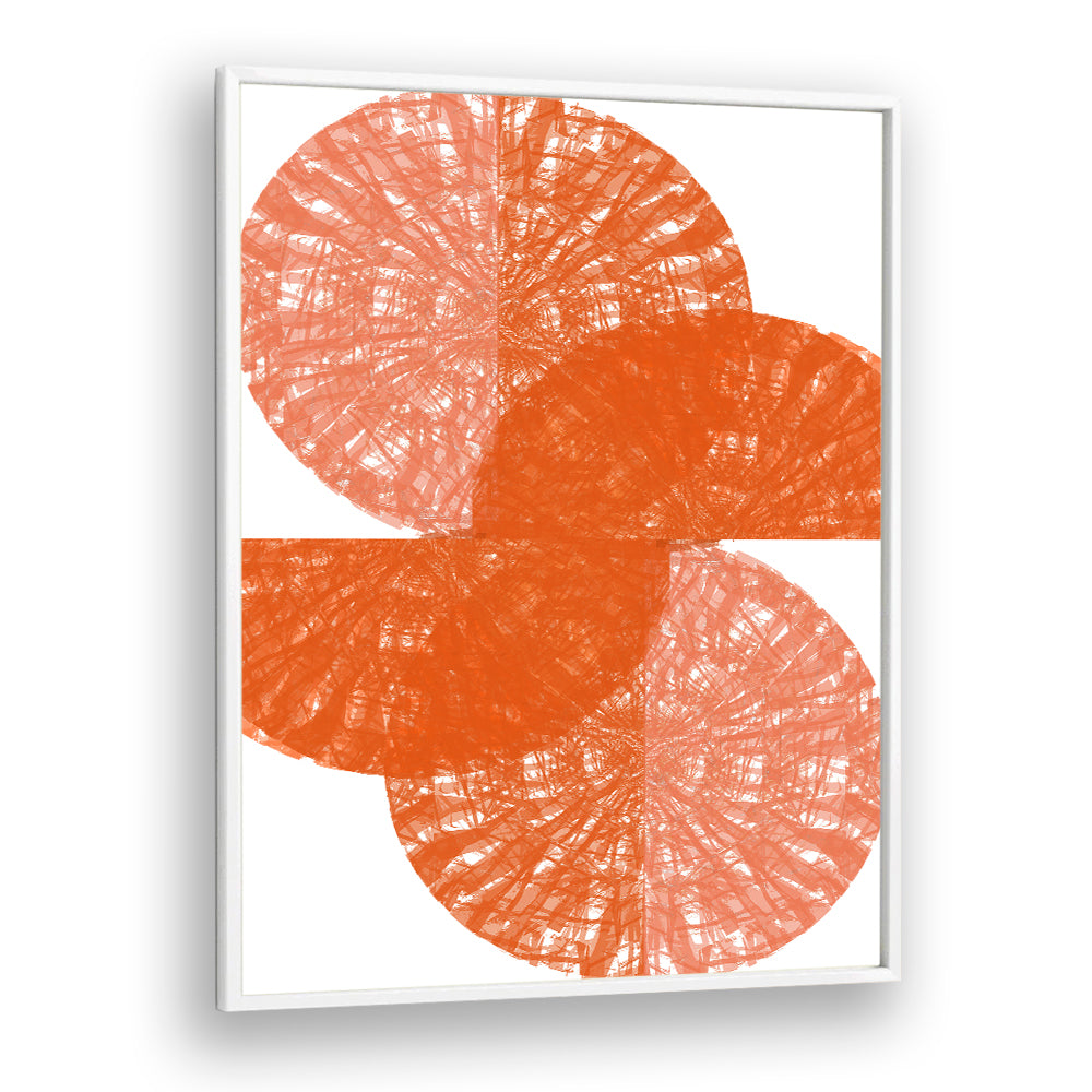 Vibrant ORANGE CIRCLE FANS I, ABSTRACT PAINTINGS, adding modern flair to any space with stylish design.