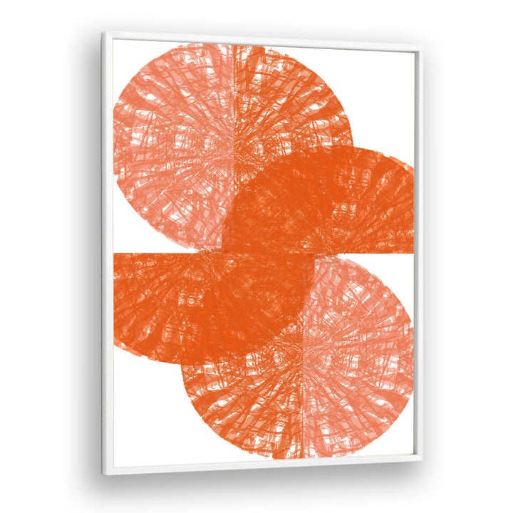 Vibrant ORANGE CIRCLE FANS I, ABSTRACT PAINTINGS, adding modern flair to any space with stylish design.