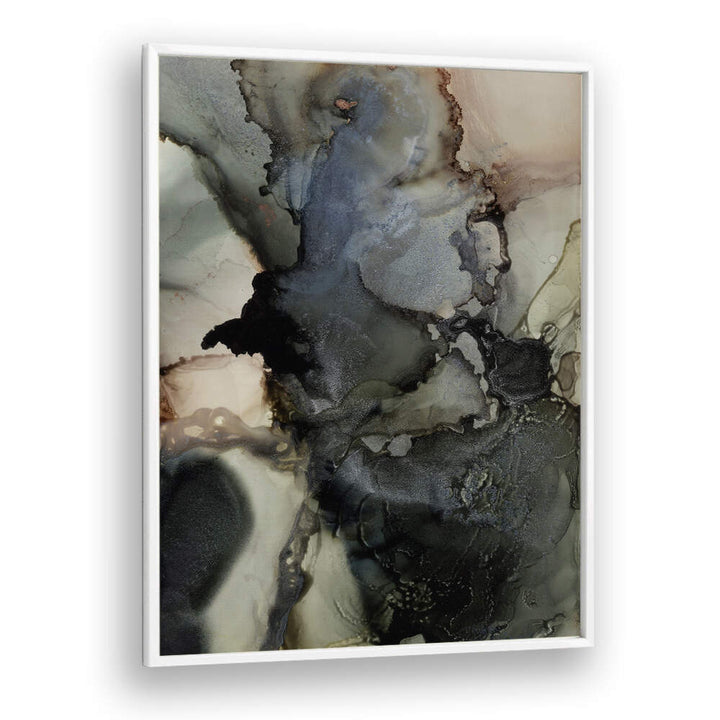 ORGANIC SHAPES WITH BLACK AND GRAY TONES , ABSTRACT PAINTINGS