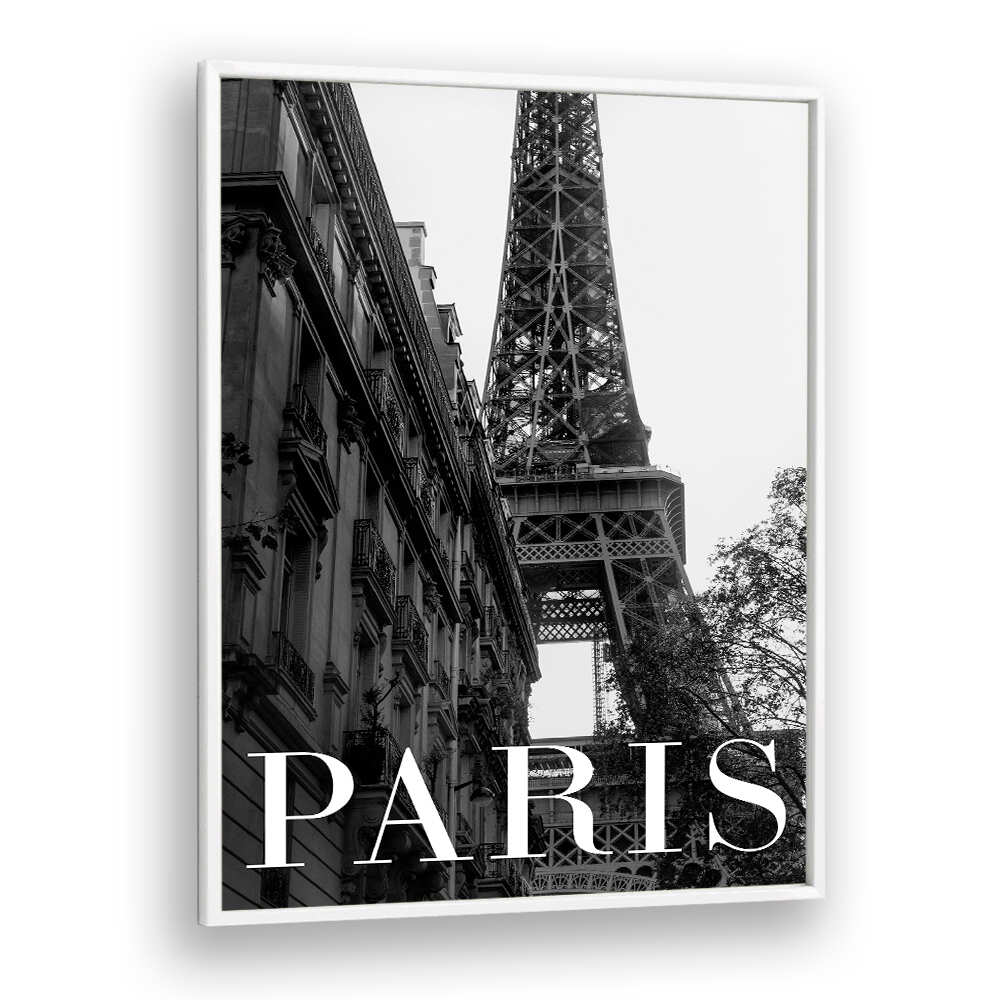 Stylish PARIS TEXT I, TRAVEL POSTERS featuring the Eiffel Tower, perfect for adding a chic touch to any space.
