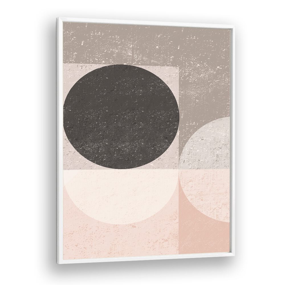 Pastel GEO geometric art prints featuring soft circles and squares in muted colors for modern decor.