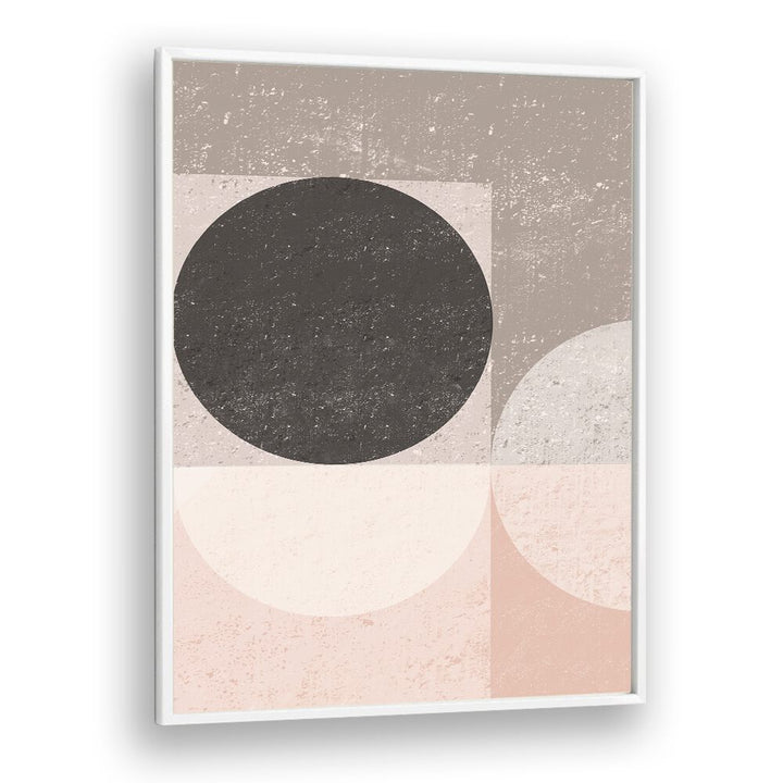 Pastel GEO geometric art prints featuring soft circles and squares in muted colors for modern decor.