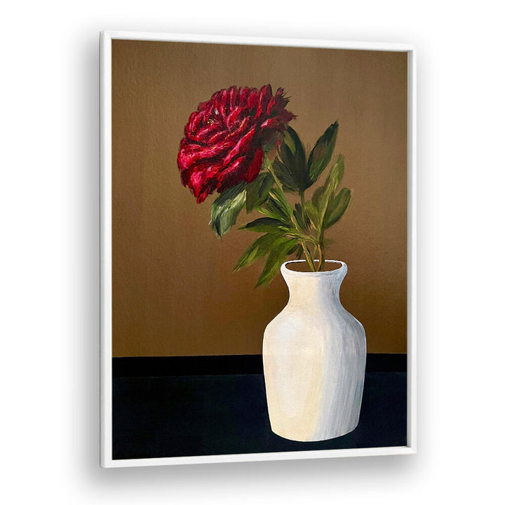 PEONY IN A WHITE VASE