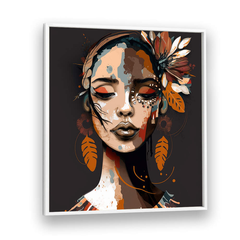 PORTRAIT OF A WOMAN WITH CLOSED EYES , PORTRAITS & FIGURATIVE ILLUSTRATIONS