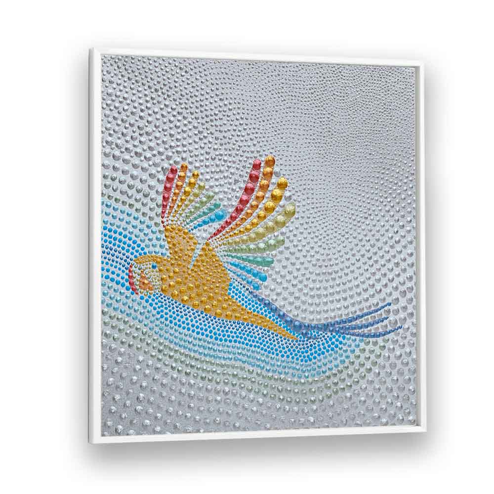 Vibrant RAINBOW PARROT FLIGHT, KIDS ROOM PAINTINGS to brighten your child's space with whimsical charm.