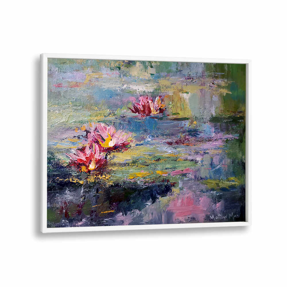SACRED POND , FLORAL FLOWER PAINTINGS
