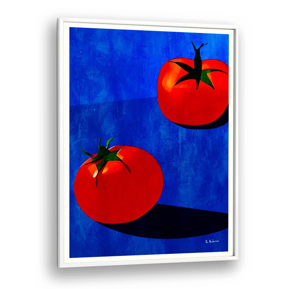 Brightly colored DEUX TOMATES, KITCHEN POSTERS showcasing two vibrant tomatoes to enhance your kitchen decor.