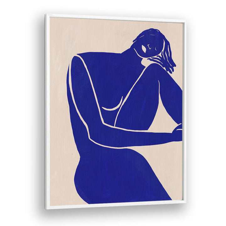 MINIMALIST BLUE SILHOUETTE FIGURE , PORTRAITS & FIGURATIVE ILLUSTRATIONS