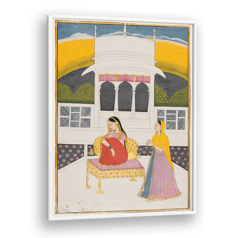 QUIET LONGING IN THE PAVILION , INDIAN ART PAINTINGS