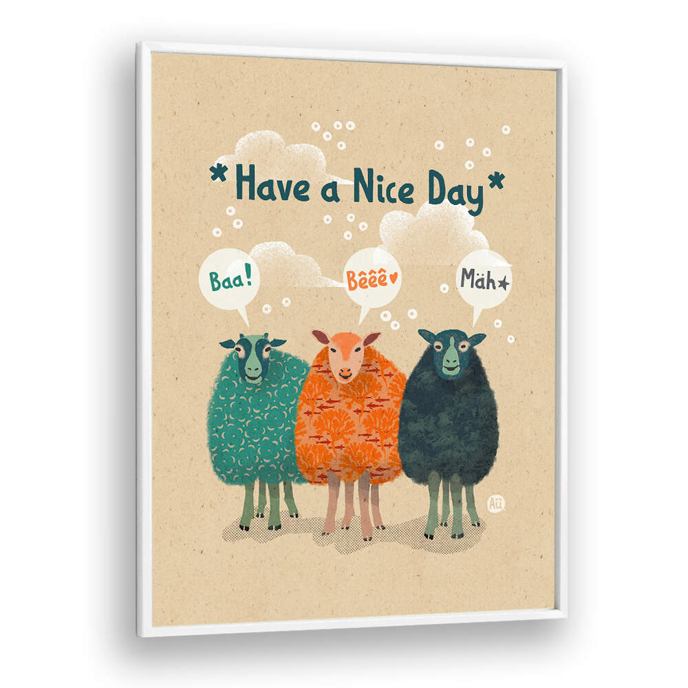 SHEEP'S CHEERFUL GREETING , KIDS ROOM PAINTINGS