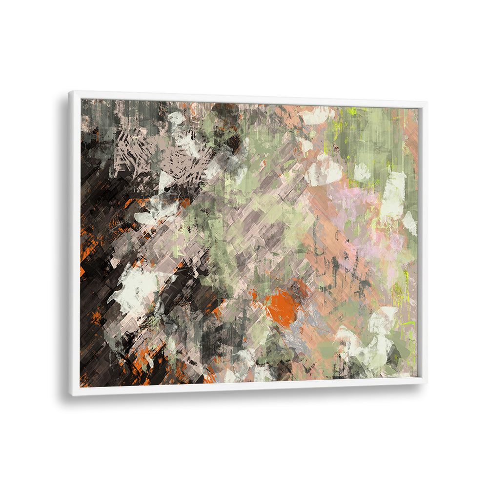 Enchanting abstract painting, SHIPS THAT PASS IN THE NIGHT, blends earthy tones to elevate your living space.