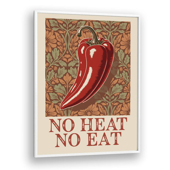 Red chili pepper artwork framed elegantly, perfect for adding flair with SPICY ELEGANCE, KITCHEN POSTERS.