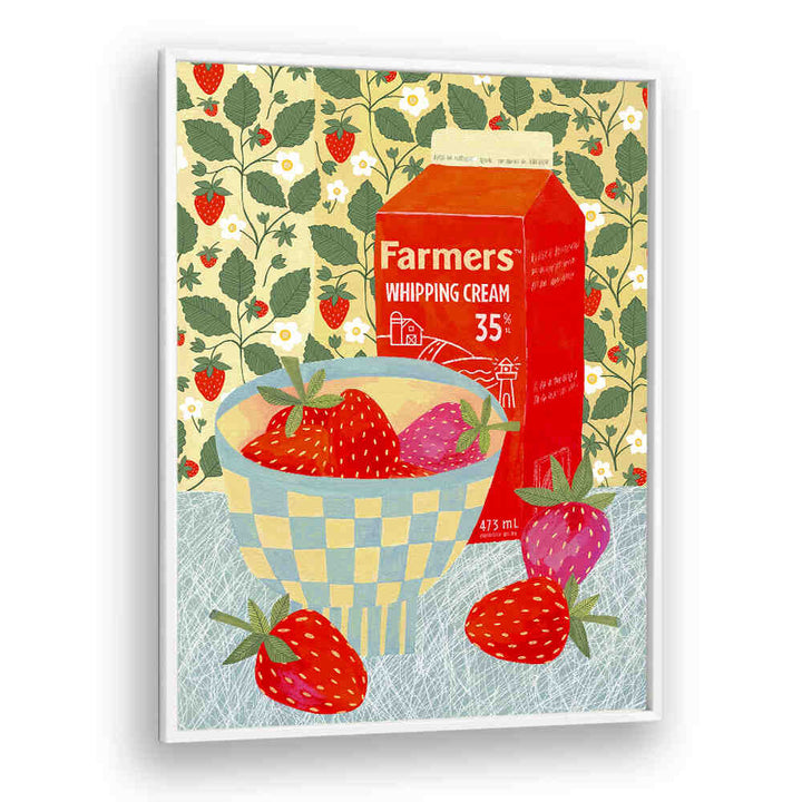 STRAWBERRIES IN A CHECKERED BOWL