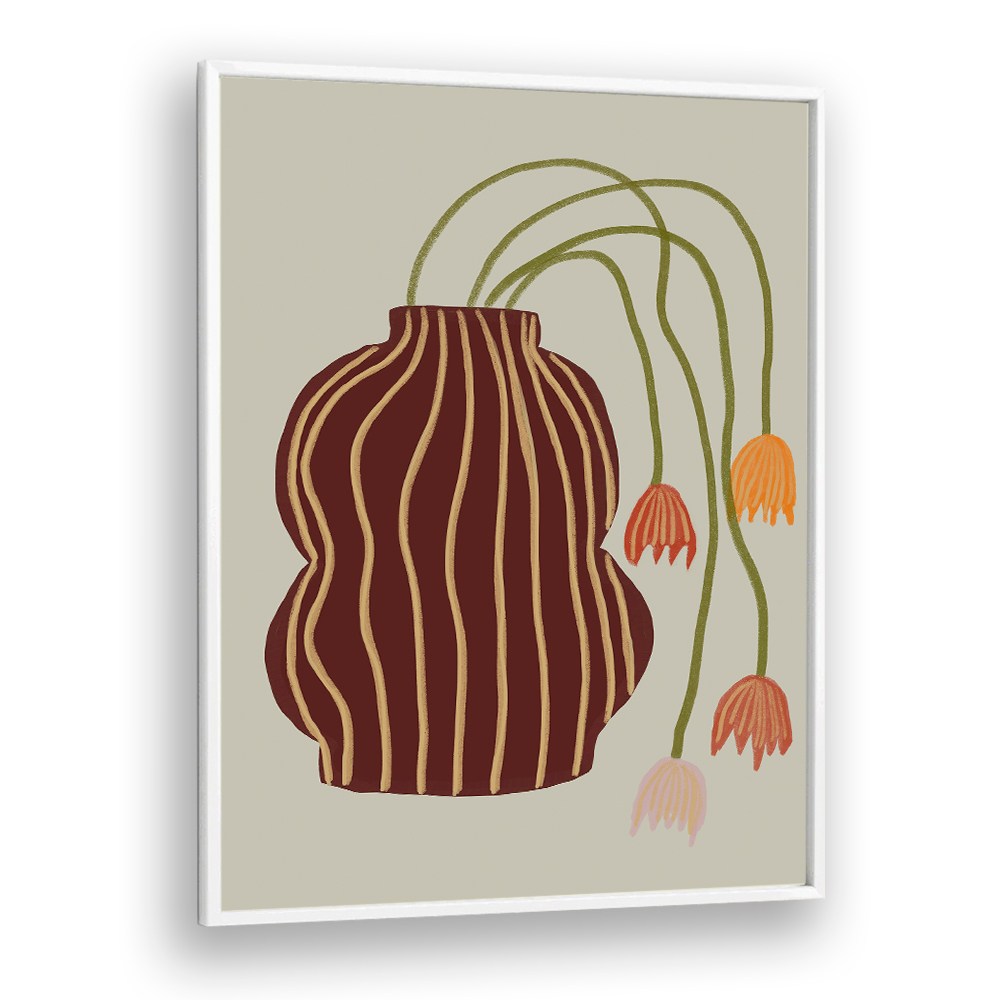 STRIPED VASE DROOPING FLOWERS