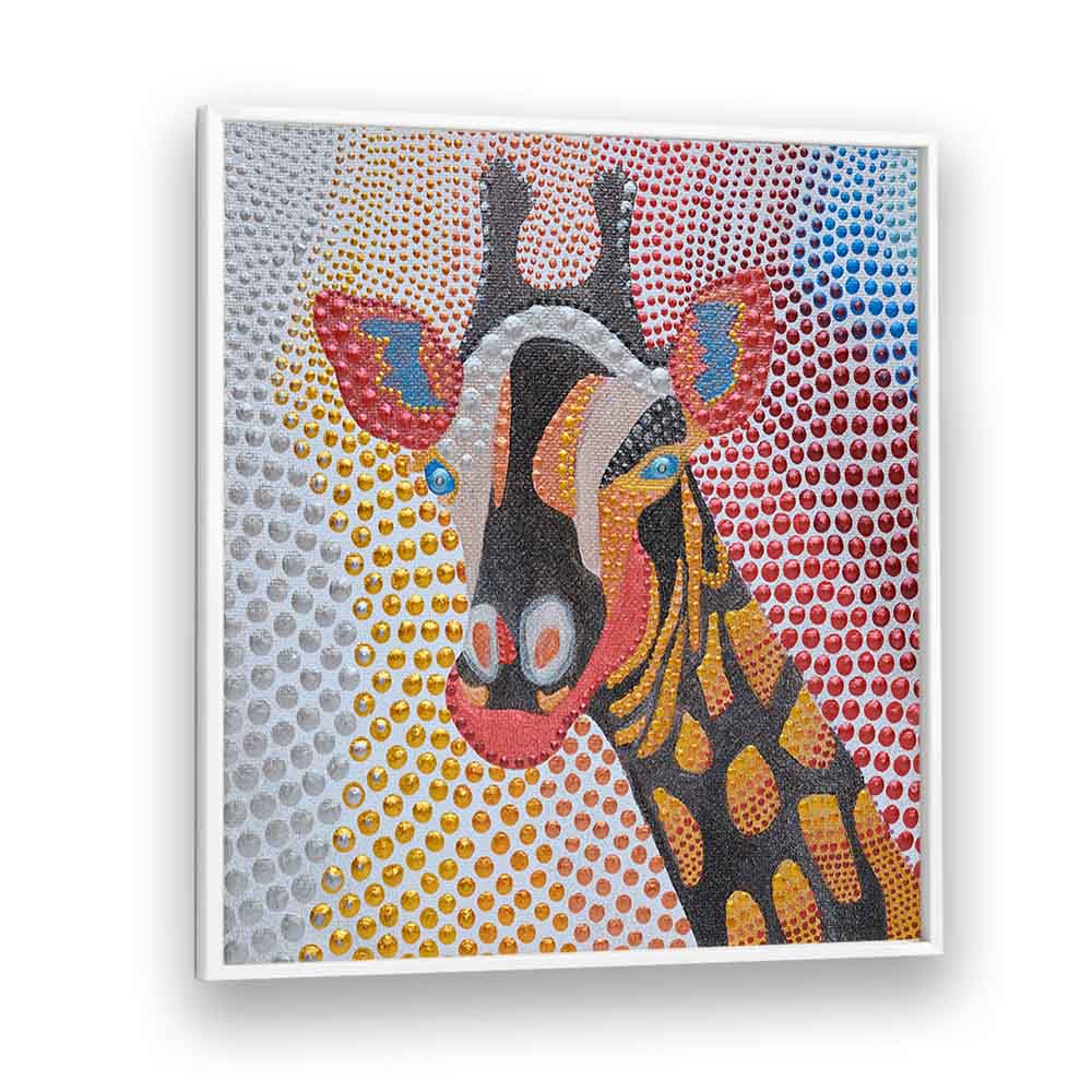 Colorful stylized giraffe design perfect for kids room paintings, adding vibrancy and creativity to any child's space.