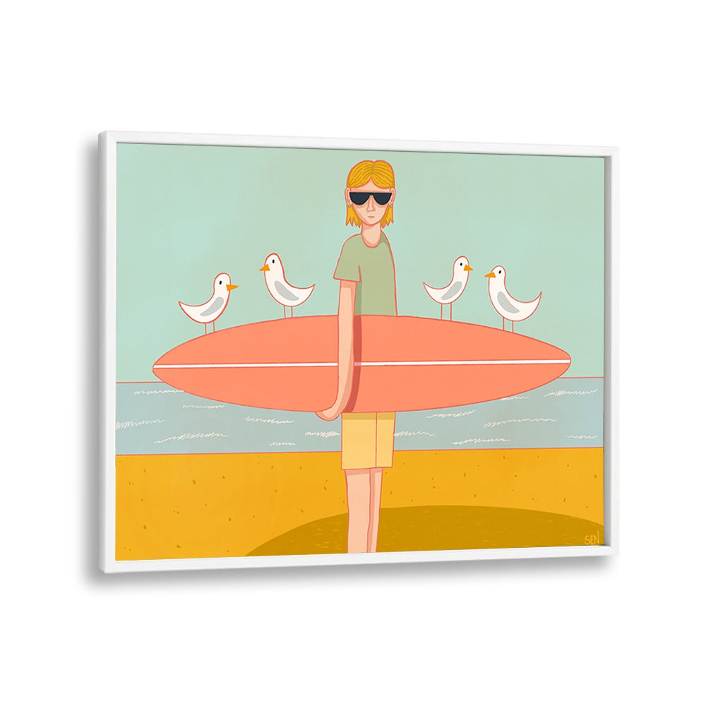 Vibrant SEAGULL SURF CREW, BEACH PAINTINGS capture coastal life and surf culture, perfect for beach lovers’ decor.