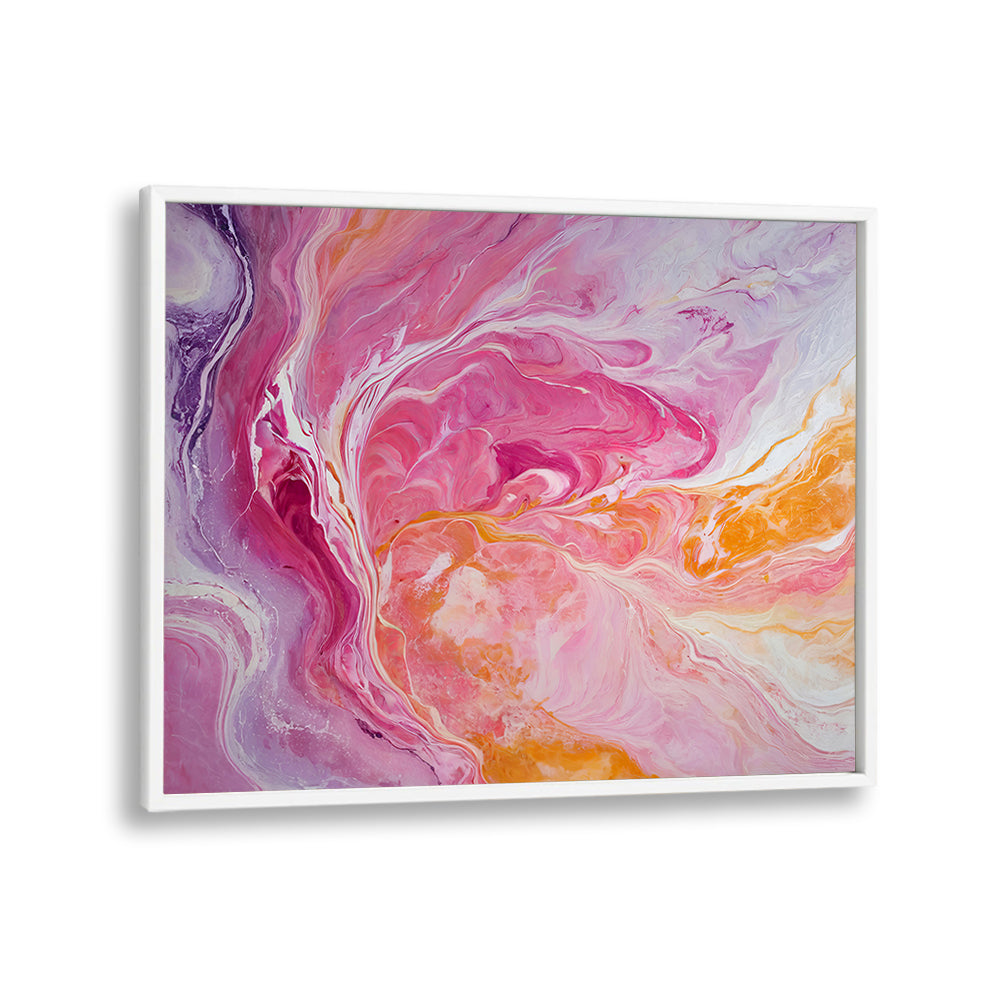 Vibrant SWIRLING PATTERNS in pink and orange, a stunning ABSTRACT PAINTING for bold home decor statements.