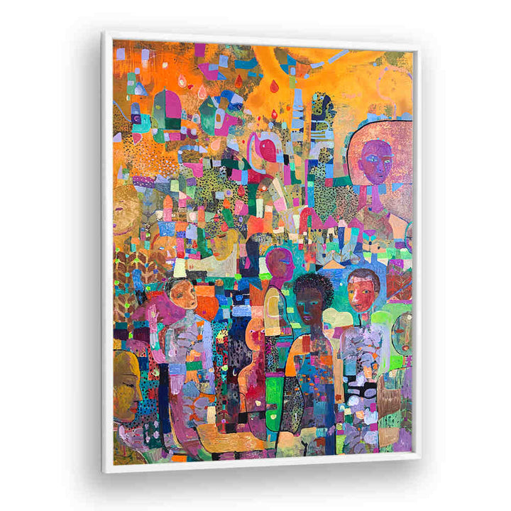 TAKE A KNEE , ABSTRACT PAINTINGS — vibrant layered abstract with gestural brushwork and figurative forms.