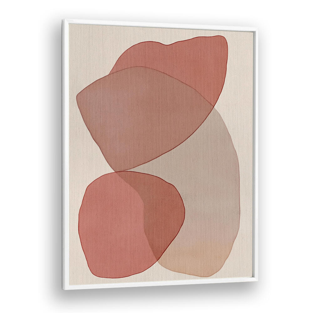 TRANSLUCENT SHAPES IN SOFT PINKS AND REDS , BOHO ART PAINTINGS