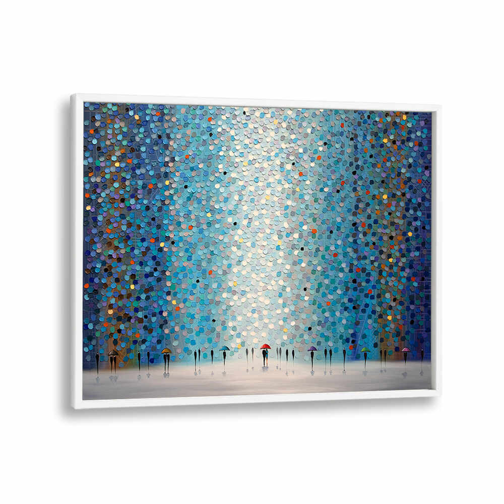 UMBRELLAS AT NIGHT , MODERN IMPRESSIONISM PAINTINGS