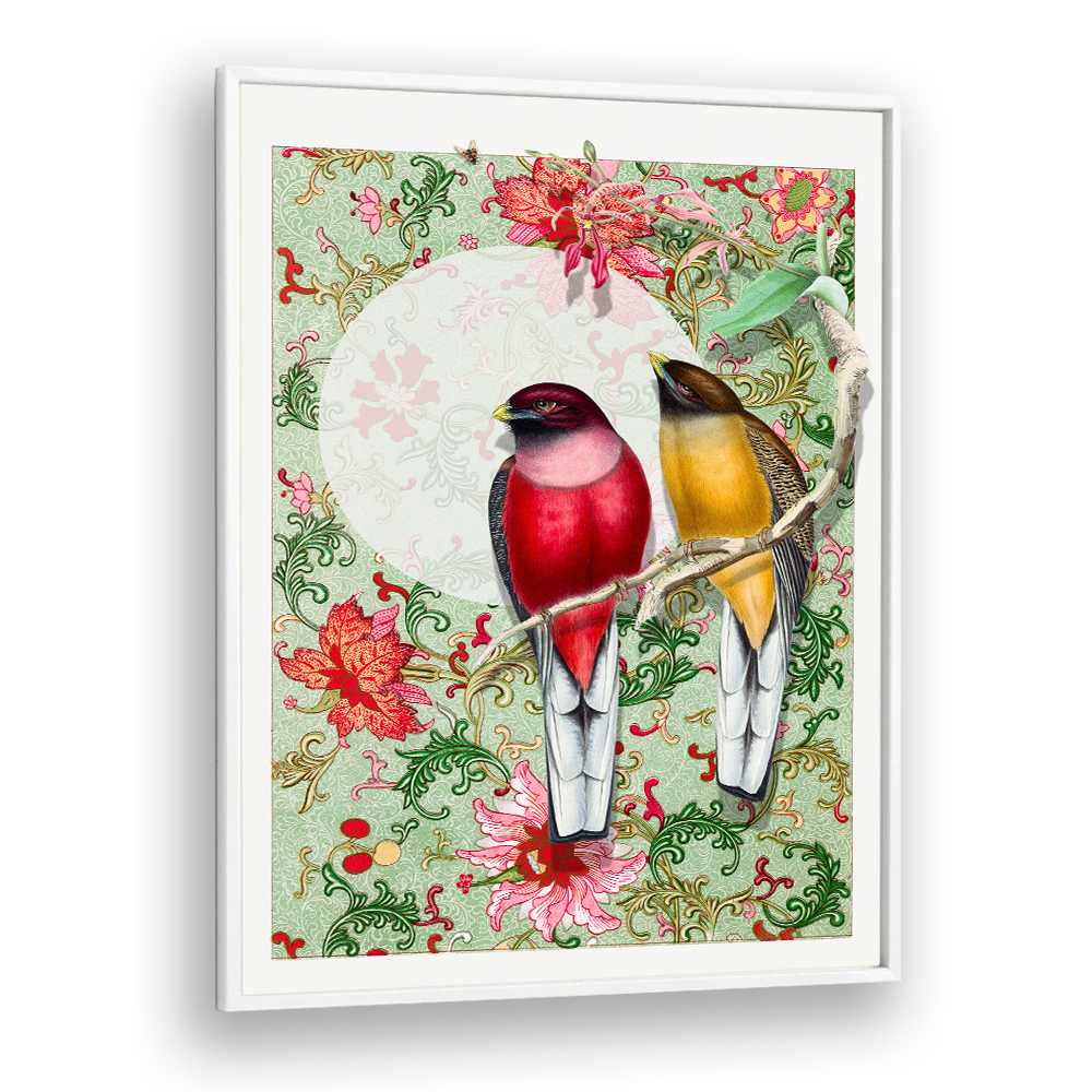 VIBRANT BIRDS FLORAL PATTERN