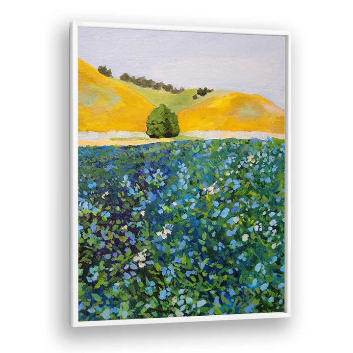 VIBRANT BLUE FLOWER FIELD