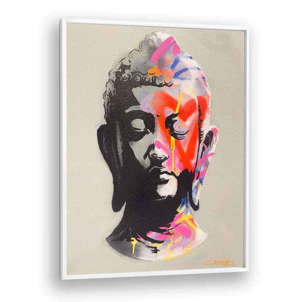 VIBRANT BUDDHA BUST , POP ART PAINTINGS