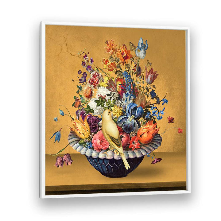 VIBRANT FLOWERS WITH BIRD