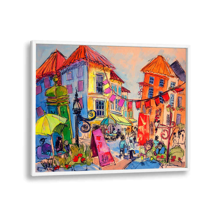 VIBRANT STREET SCENE , LANDSCAPE PAINTINGS