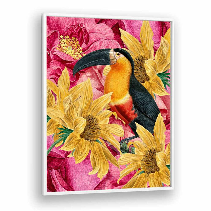 VIBRANT TOUCAN AND FLOWERS