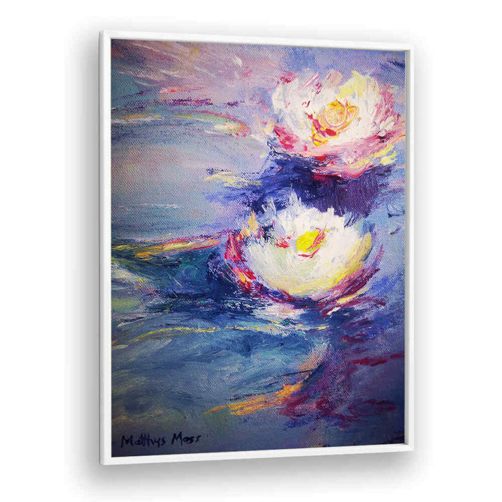 WATER LILIES , FLORAL FLOWER PAINTINGS