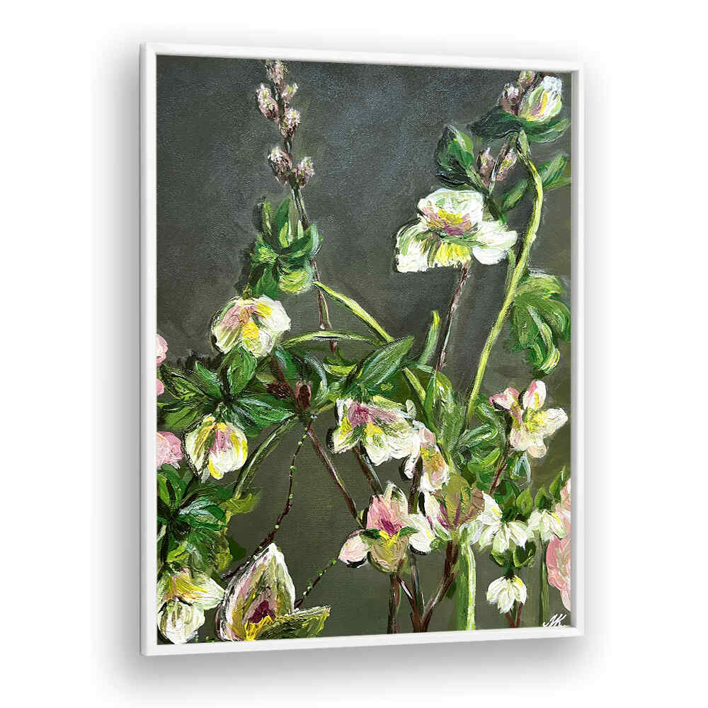 WHITE AND PINK FLORAL PAINTING