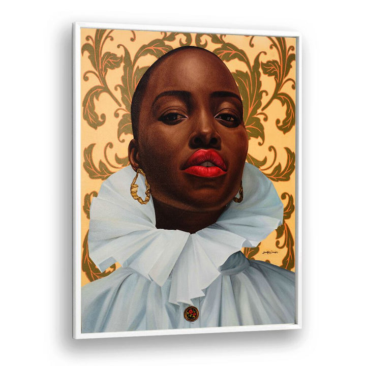 Elevate your decor with WOMAN IN BROWN, AFRICAN ART PAINTINGS, showcasing the strength of African womanhood.
