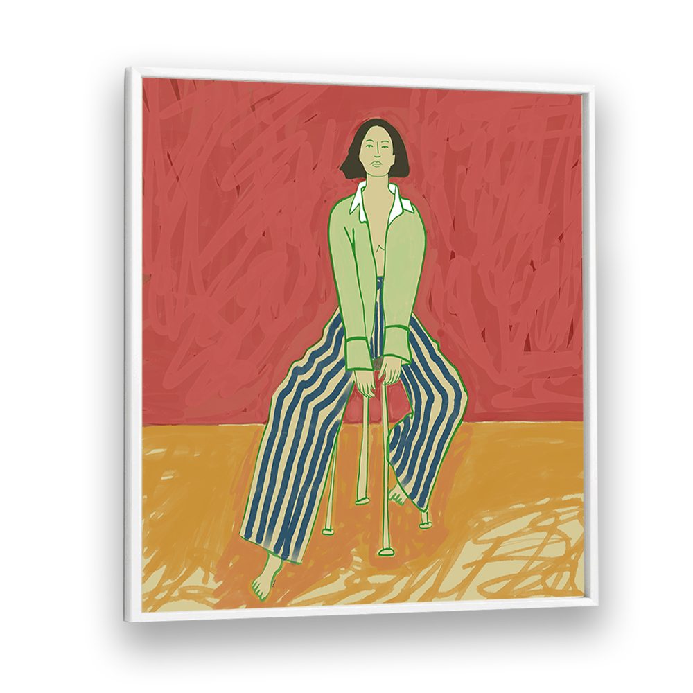 WOMAN IN STRIPED PANTS