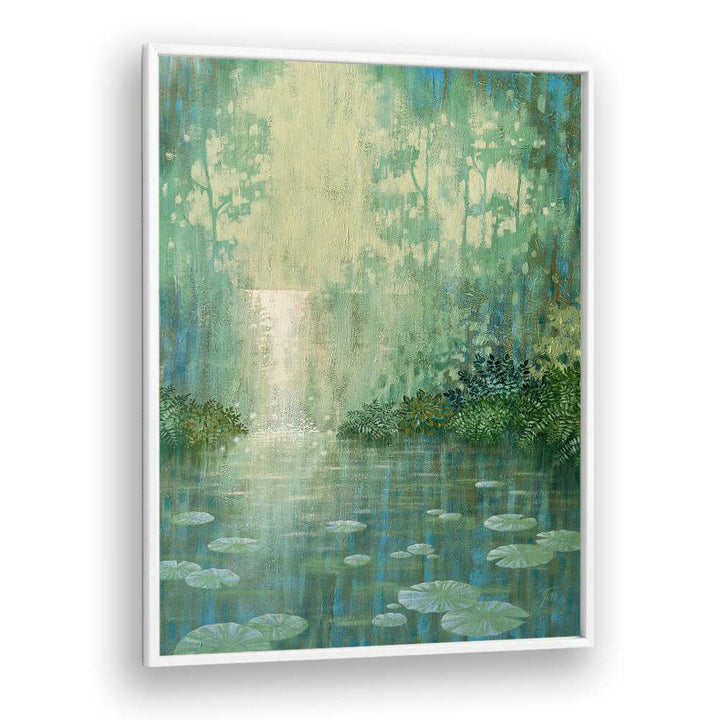 Captivating WATERLILY POND, LANDSCAPE PAINTINGS enhance your space with serene beauty and vibrant waterlilies.