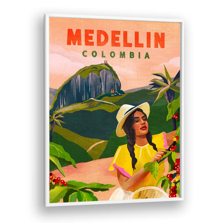 Vibrant MEDELLIN COLOMBIA , VINTAGE TRAVEL POSTERS showcasing cultural beauty and stunning landscapes. Perfect for decor!