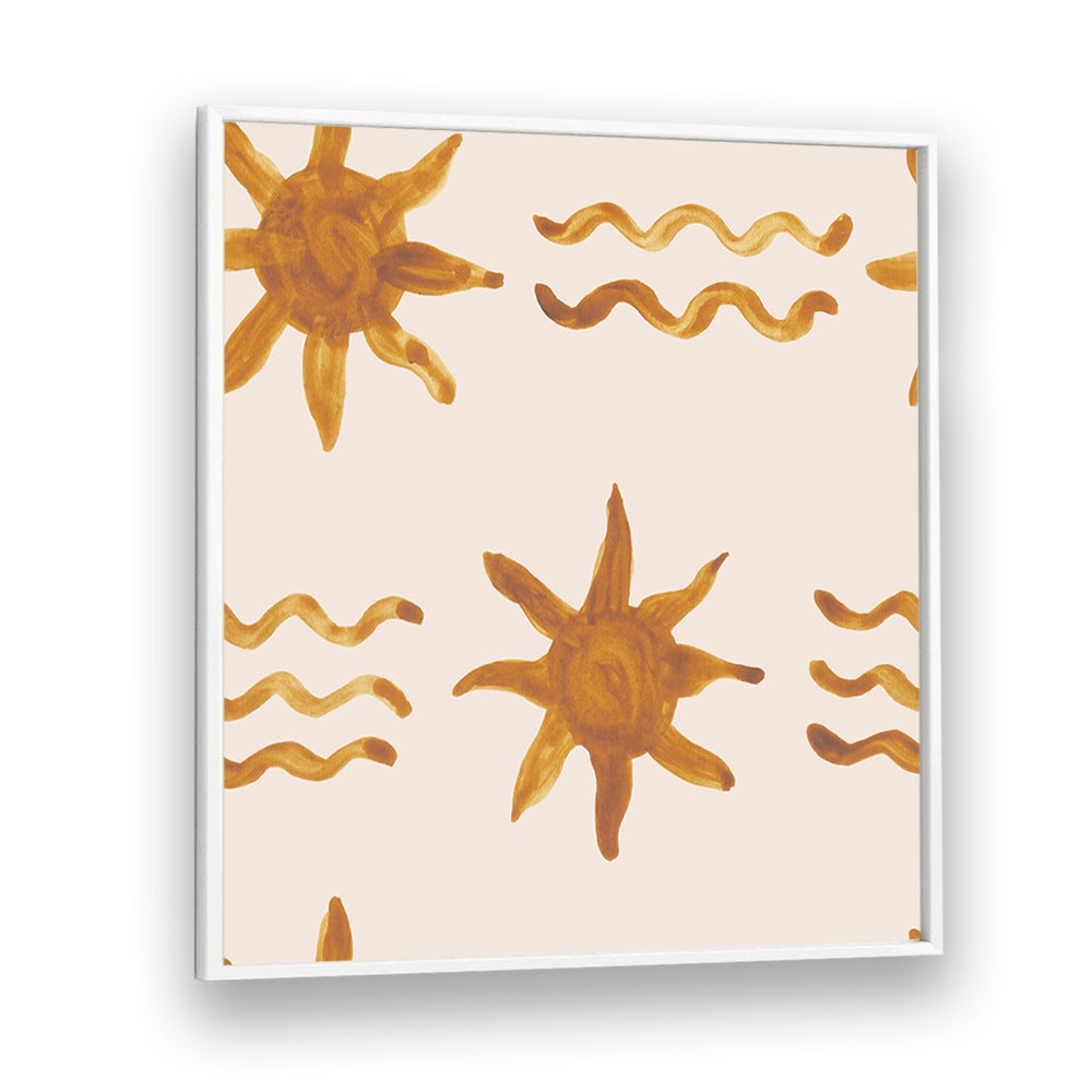 Bright watercolor suns and wavy lines in the WATERCOLOUR TILE II, perfect for kids room paintings.