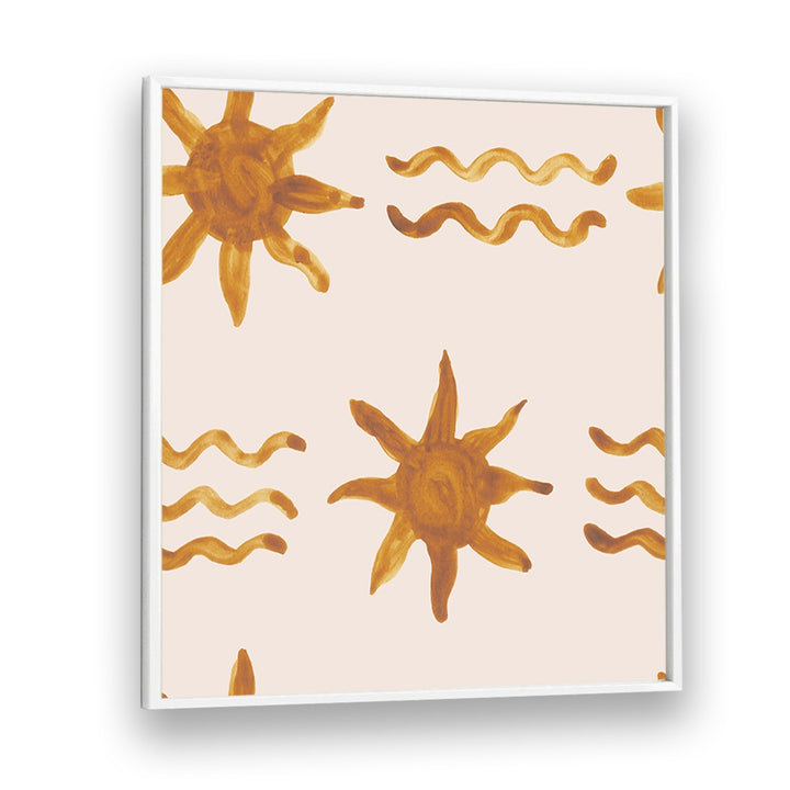 Bright watercolor suns and wavy lines in the WATERCOLOUR TILE II, perfect for kids room paintings.