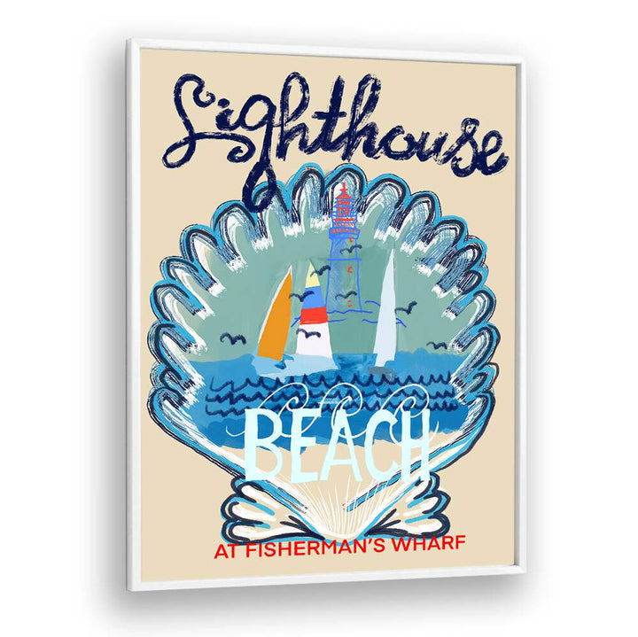 Vibrant LIGHTHOUSE I, BEACH PAINTINGS artwork, capturing coastal serenity and warmth for your home decor.