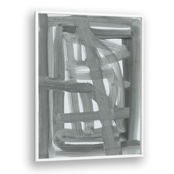 Elevate your decor with CONSTRUCT, ABSTRACT PAINTINGS featuring striking gray acrylic strokes for a modern touch.
