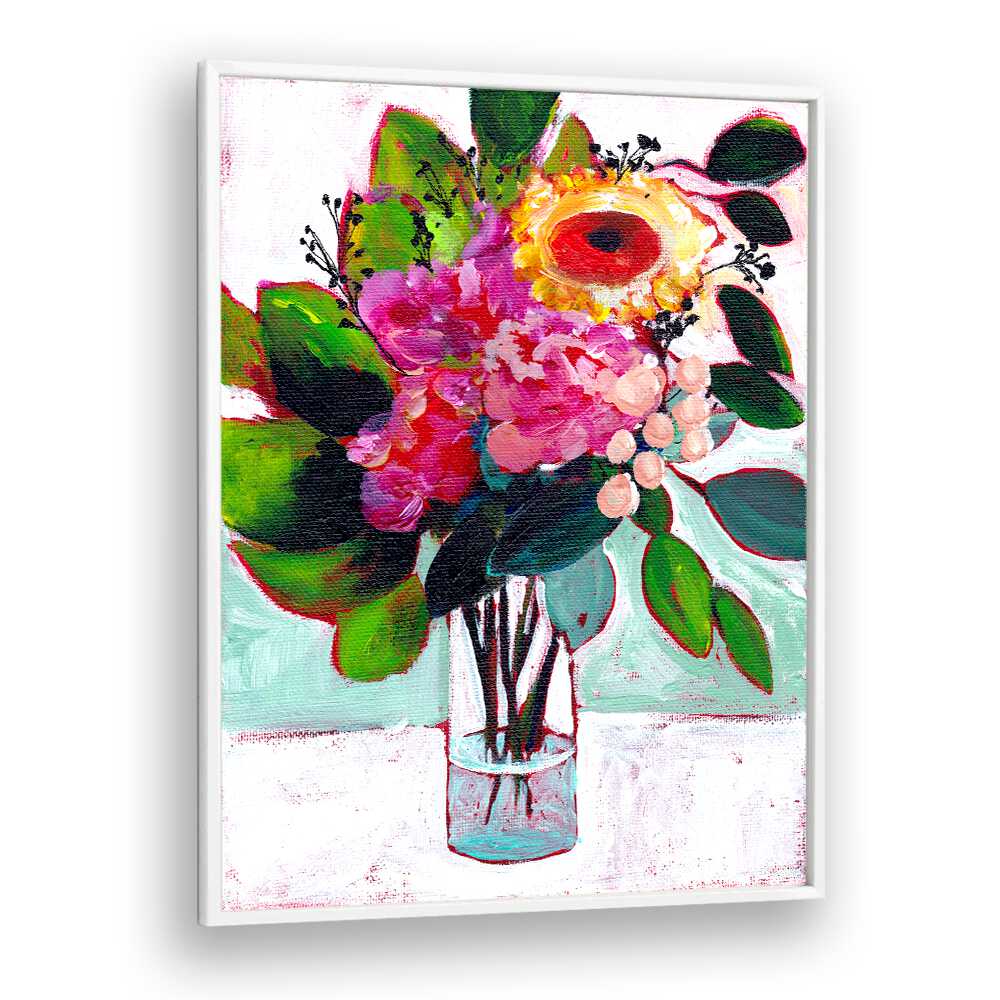JULYS FLOWERS , FLORAL FLOWER PAINTINGS