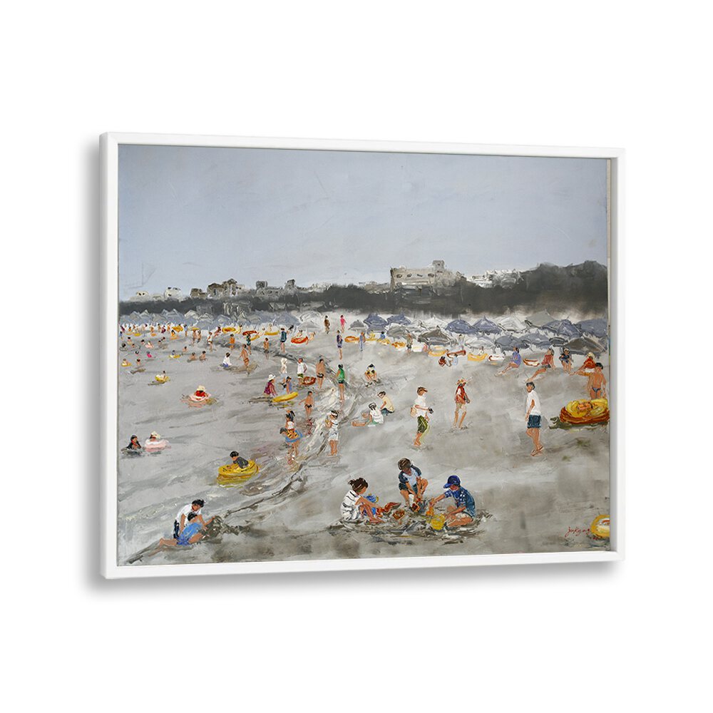 Vibrant BEACH STORY captures joyful moments at the shore, perfect for fans of BEACH PAINTINGS at your favorite store.