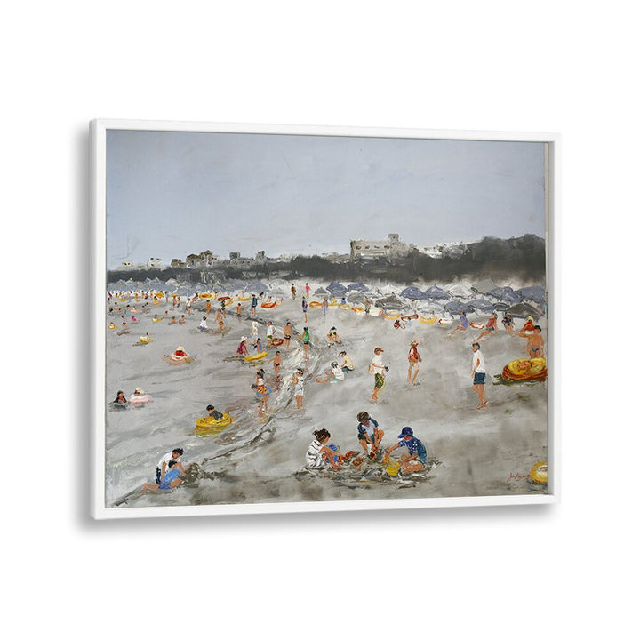 Vibrant BEACH STORY captures joyful moments at the shore, perfect for fans of BEACH PAINTINGS at your favorite store.